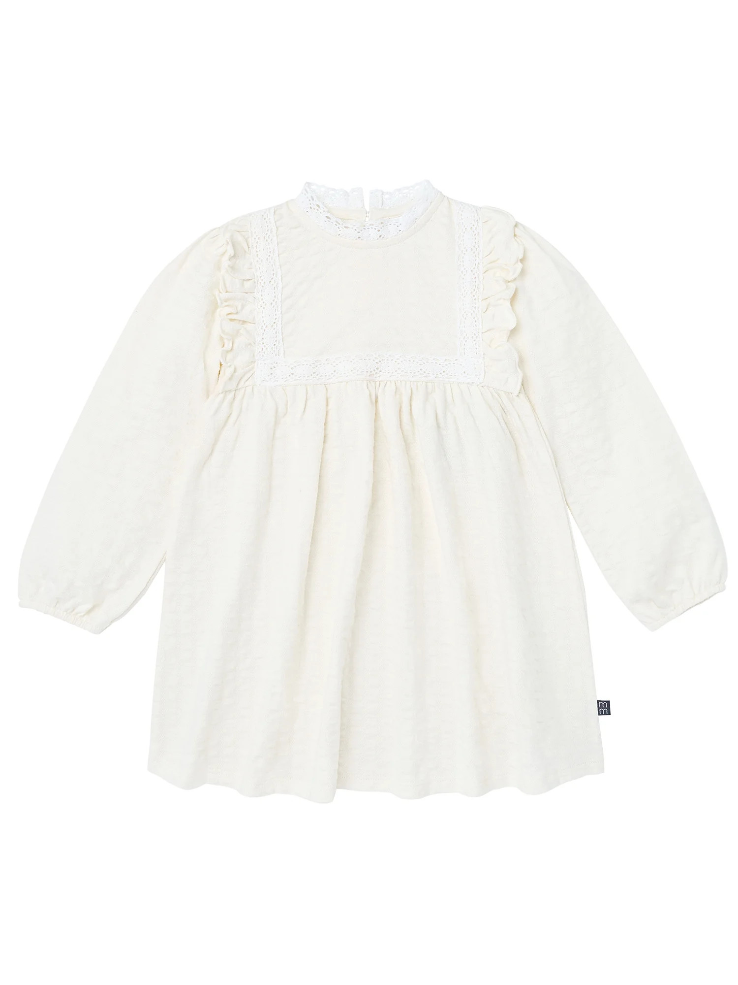 Modern Moments by Gerber Toddler Girl Ruffled Dress with Crochet Lace Detail, Sizes 12M-5T - Walm... | Walmart (US)