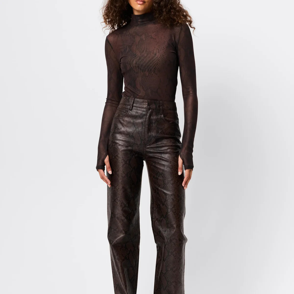 Lucent Pant - Mossman | High Waist Snake Print Faux Leather Pants | Mossman