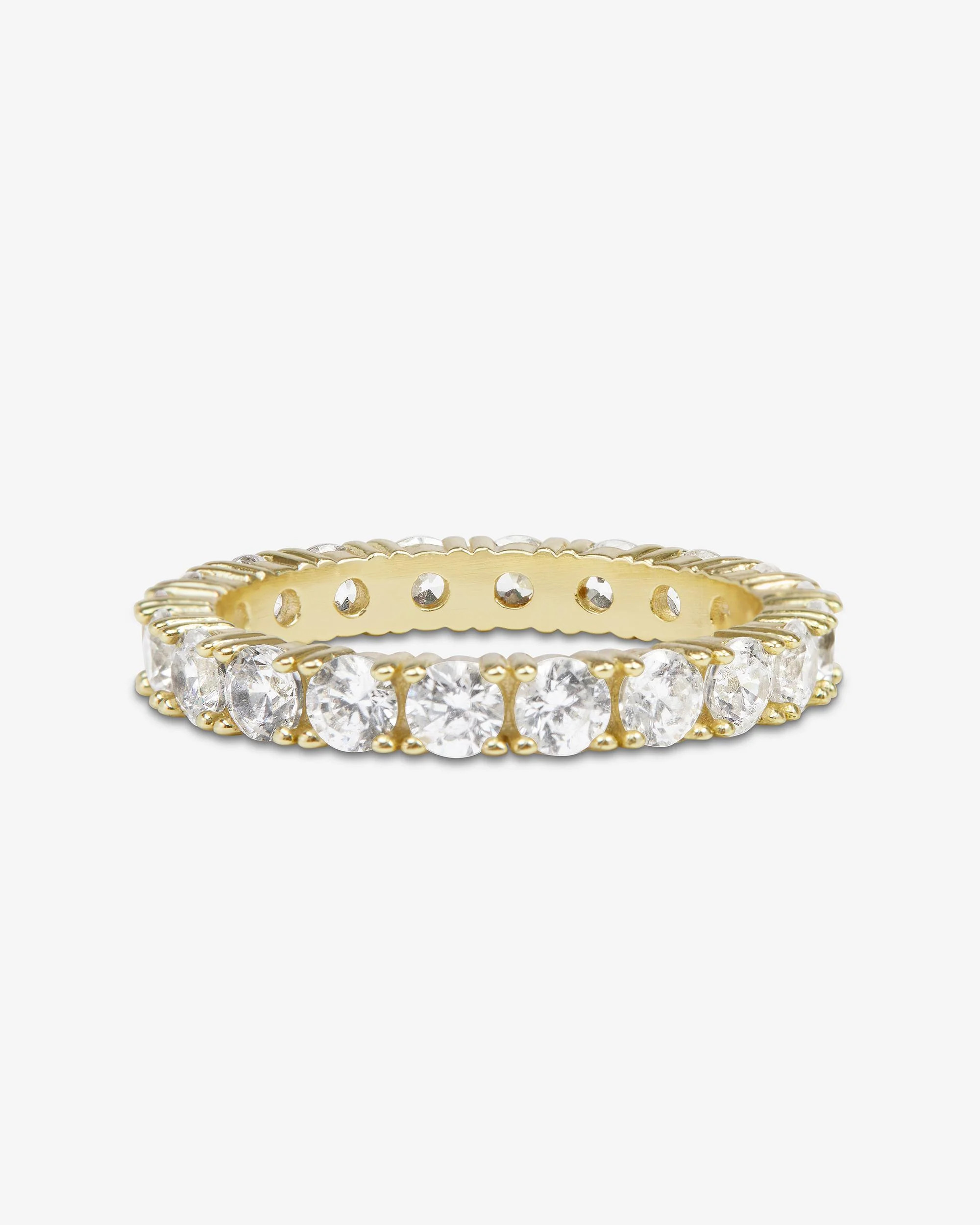 Heiress Ring 3mm | Gold Simulated Diamond Stacking Ring | Melinda Maria Jewelry