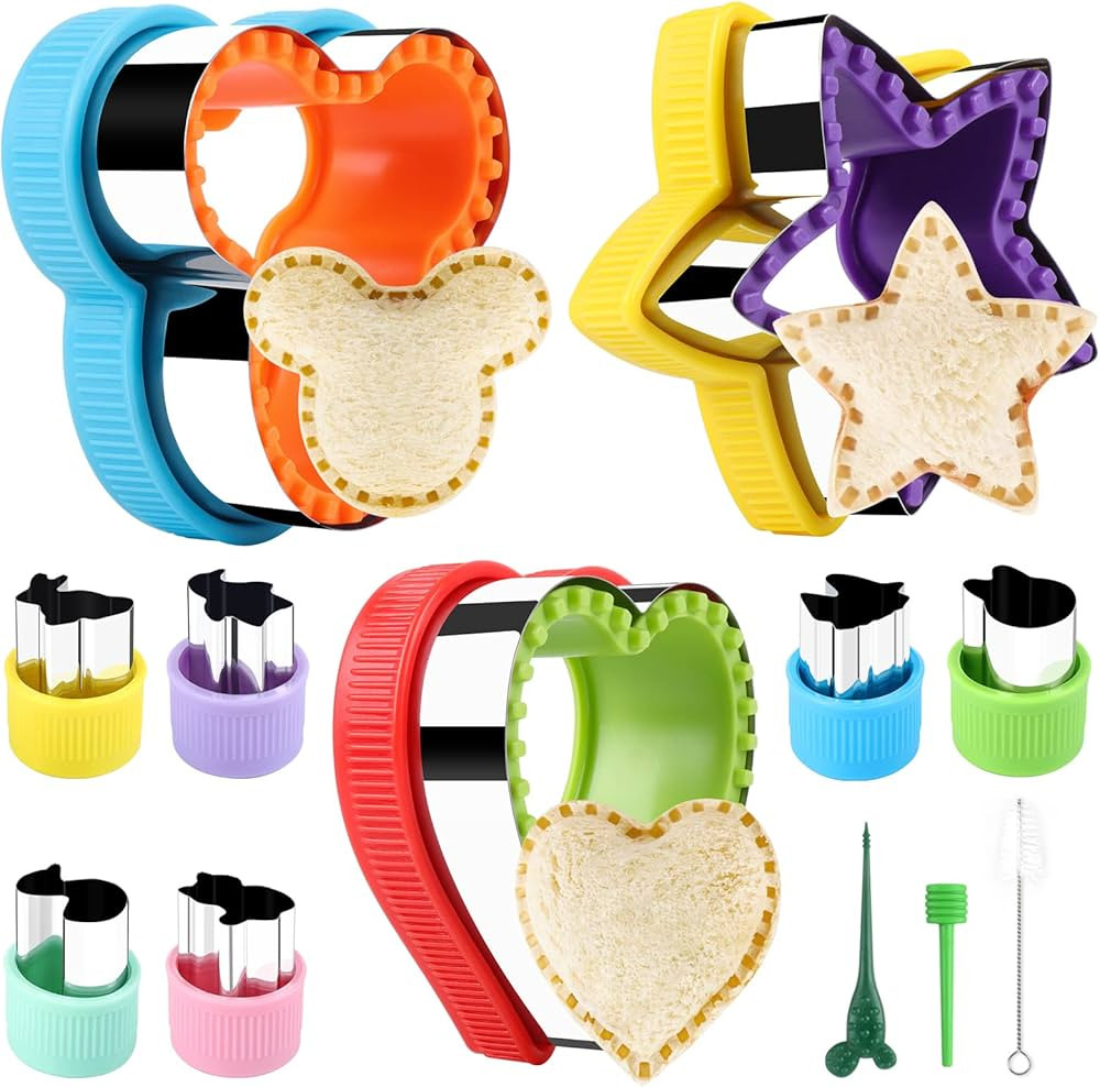 Sandwich Cutter for Kids, 12Pcs Sandwich Cutter & Sealer Set, Uncrustables Sandwich Maker, Cookie... | Amazon (US)