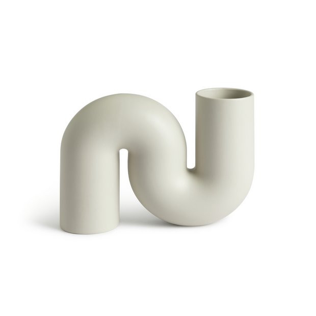 Habitat Ceramic Matt 'S' Shaped Vase - Cream919/5655 | argos.co.uk