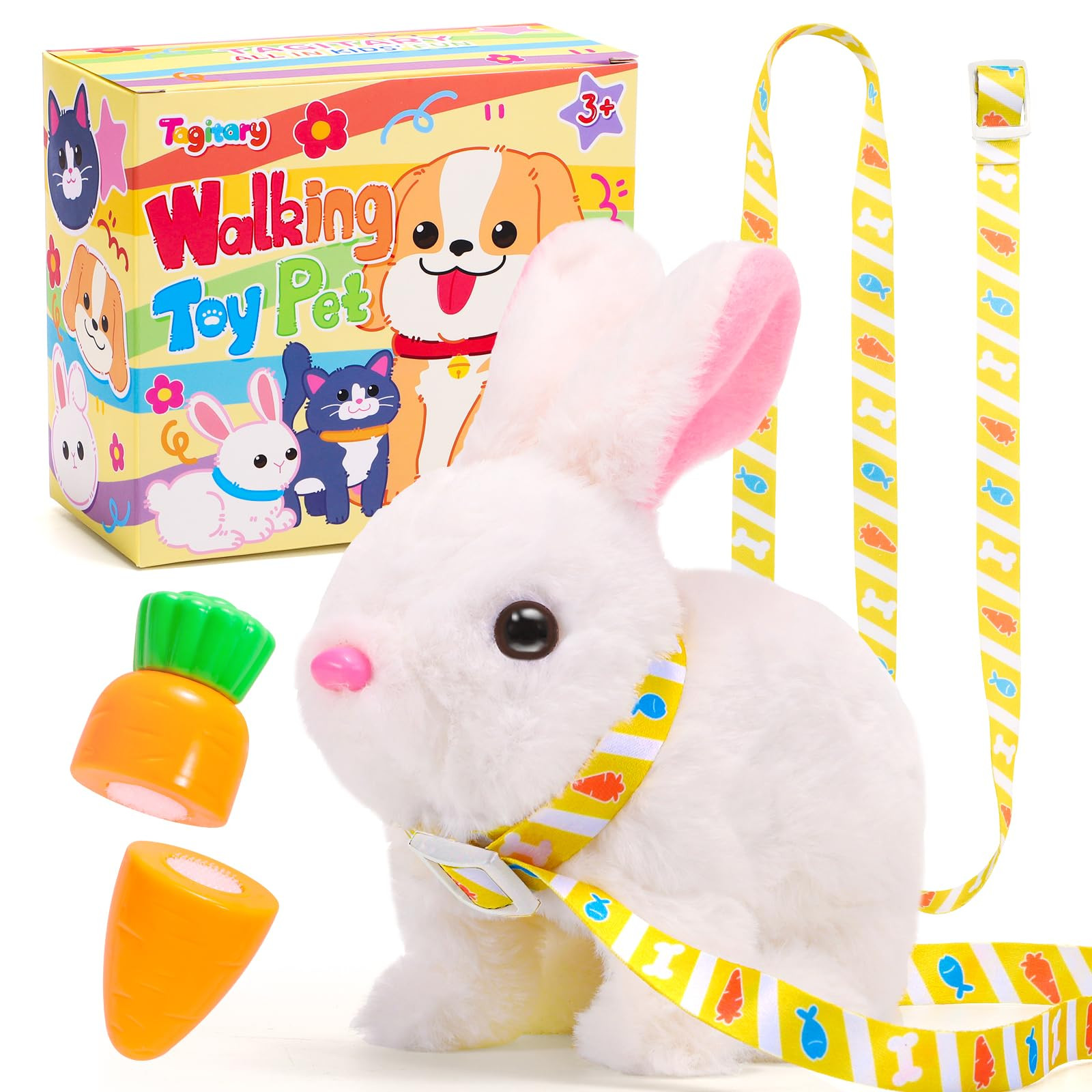Tagitary Easter Plush Bunny Toys Electronic Toy with Sounds,Wiggling Ears,Twitching Mouth and Nos... | Amazon (US)