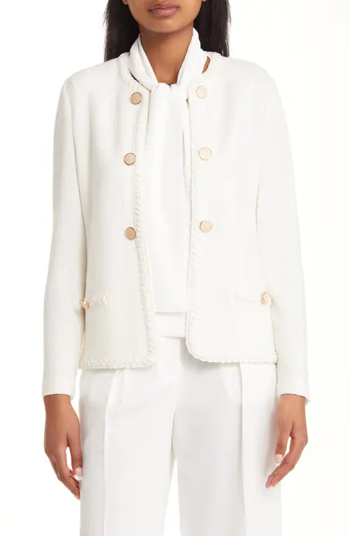 Misook Novelty Tweed Jacket in New Ivory at Nordstrom, Size Medium | Nordstrom