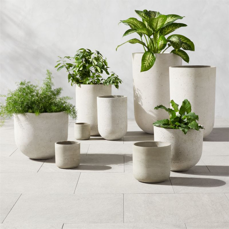 Seminyak Grey Indoor/Outdoor Modern Cement Planters | CB2 | CB2
