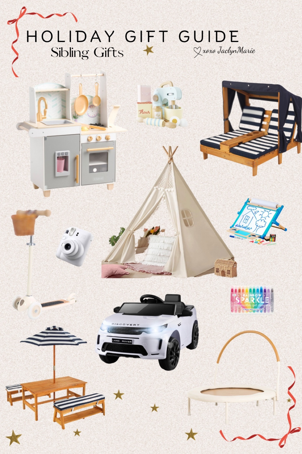 Christmas gifts for kids ; gifts for toddlers ; Christmas toy ideas ; play kitchen ; kids outdoor toys ; ride on car ; mini trampoline; toddler Christmas gift ideas ; wooden play gifts ; family gift ideas

#LTKkids #LTKfamily #LTKGiftGuide
