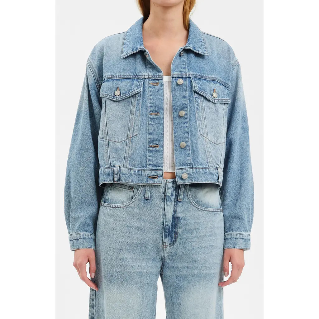 DAZE Bestie Crop Denim Jacket in Caught Up at Nordstrom Rack, Size Medium | Nordstrom Rack