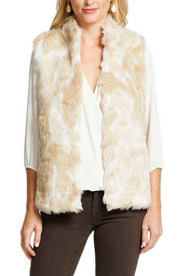 Jack By Bb Dakota Fur What Faux Fur Vest / Ivory / Size Xsmall | Social Threads