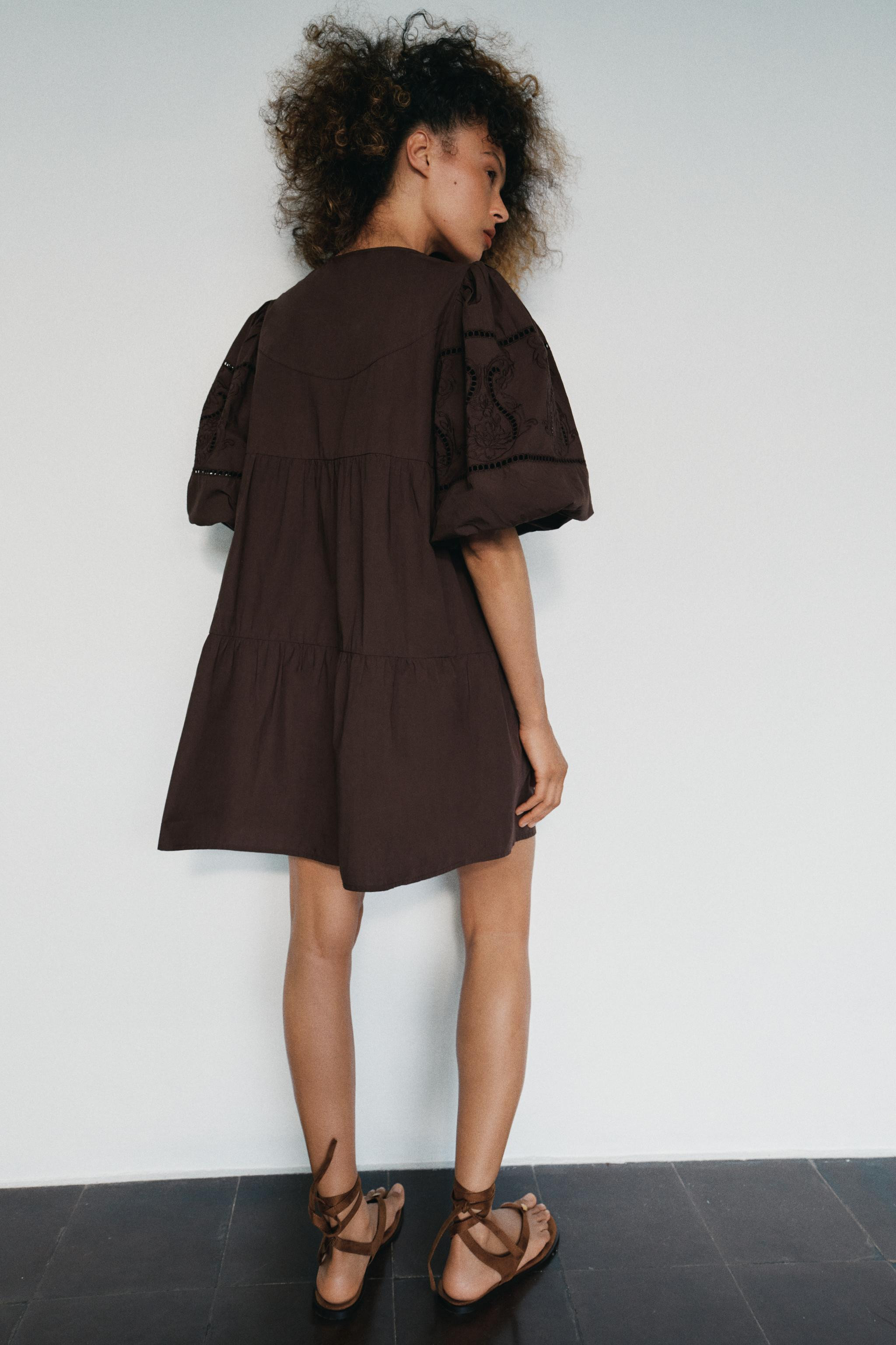 EMBROIDERED POPLIN MINI DRESS | Zara US