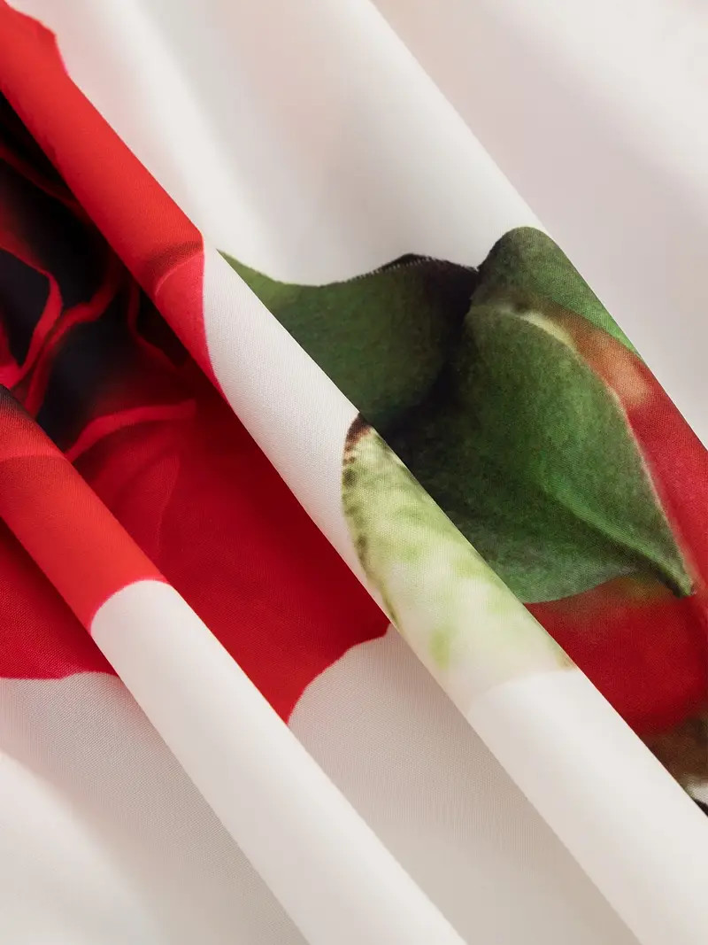 Floral Print Shirred Bust Dress Vacation Style Long Sleeve - Temu Canada | Temu Affiliate Program