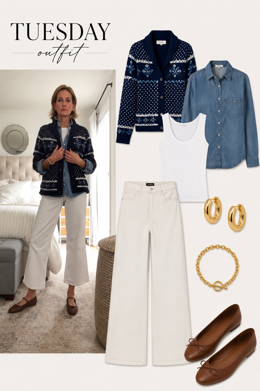 One of my favorite layered summer looks lately. The navy cardigan paired with the denim shirt and white denim feels classic, polished, and so easy to wear. I love outfits like this for cooler mornings, casual dinners, or everyday errands when you still want to feel put together. Everything is linked directly in the image.

#LTKSeasonal #LTKootd #LTKdayinmylife