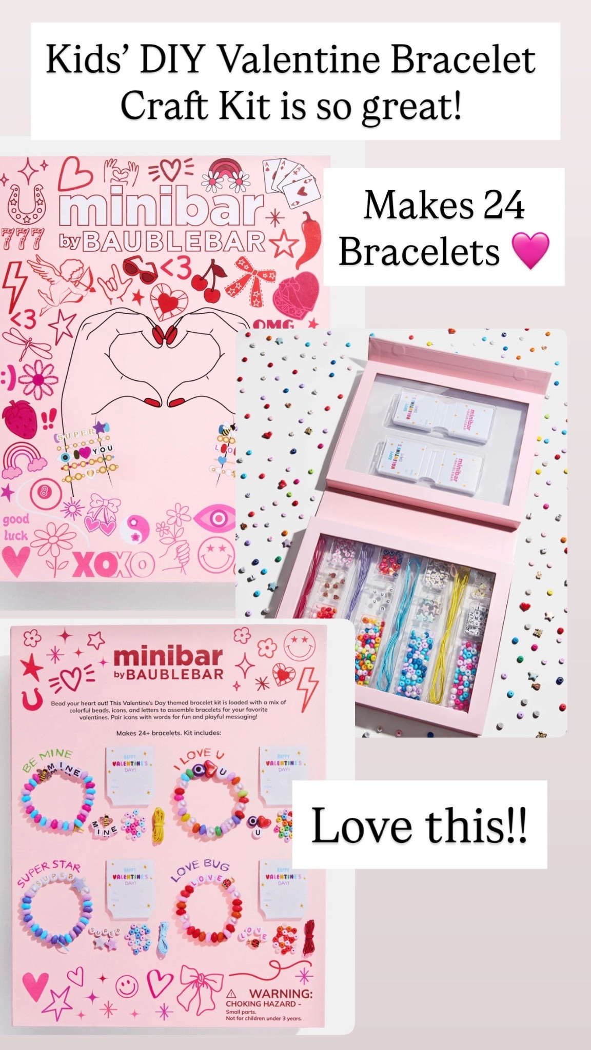 Valentine bracelet making kit 🩷❤️💜

#LTKKids #LTKValentine