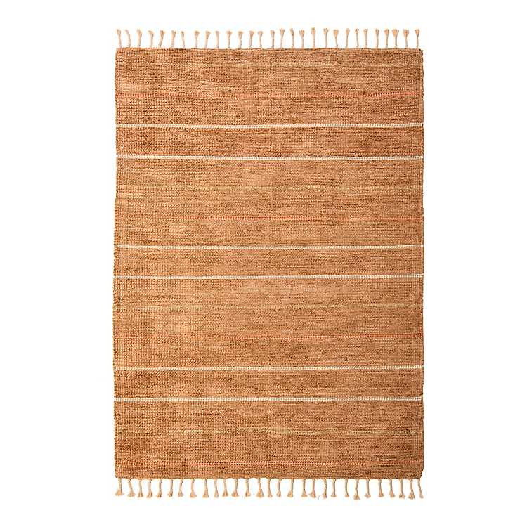 Terracotta Stripes Tasseled Area Rug, 8x10 | Kirkland's Home