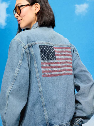 Old Navy x Disney Mickey Mouse Denim Trucker Jacket for Adults | Old Navy (US)