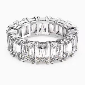 Vittore Wide Ring, White, Rhodium plated | Swarovski (US)