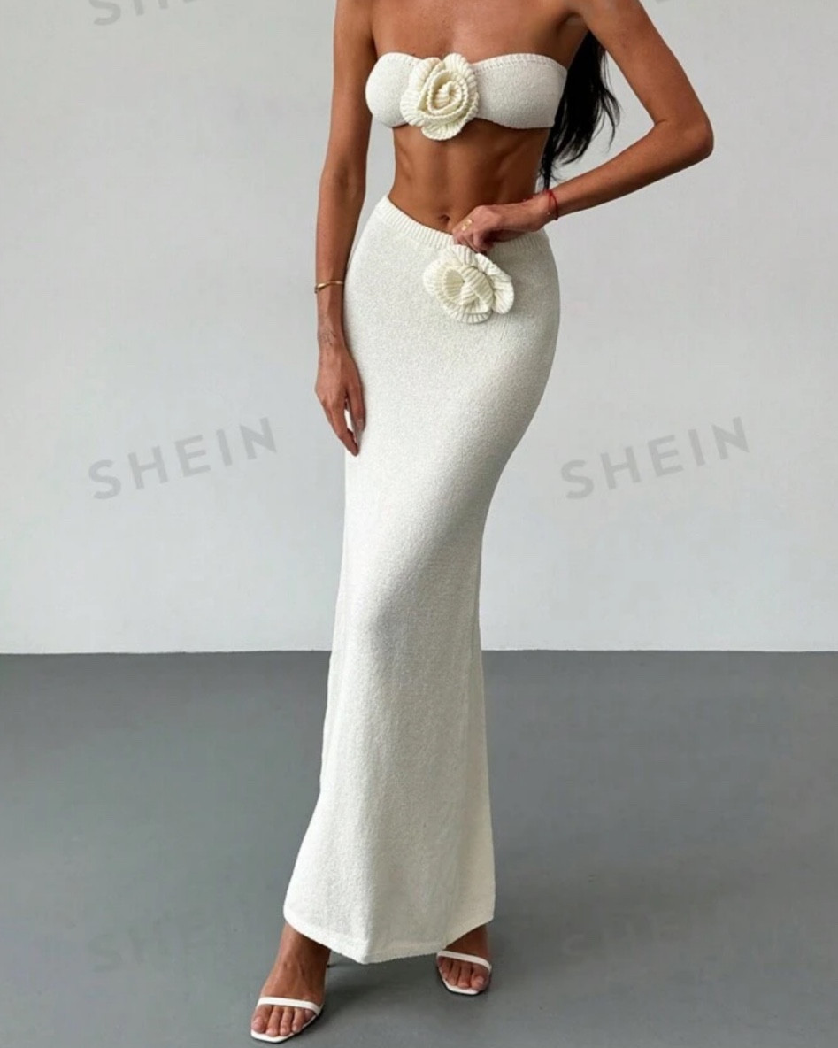 Vacation outfit, vacation dress, two piece set, flower detail, floral dress, beige dress, beige set, white set, bandeau, strapless dress, strapless top, skirt set, maxi skirt, white skirt, beige skirt

#LTKTravel #LTKBeauty #LTKFindsUnder50