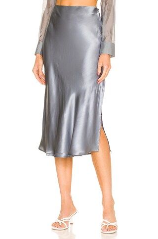 Weekend Stories Jojo Midi Skirt in Blue Gray from Revolve.com | Revolve Clothing (Global)