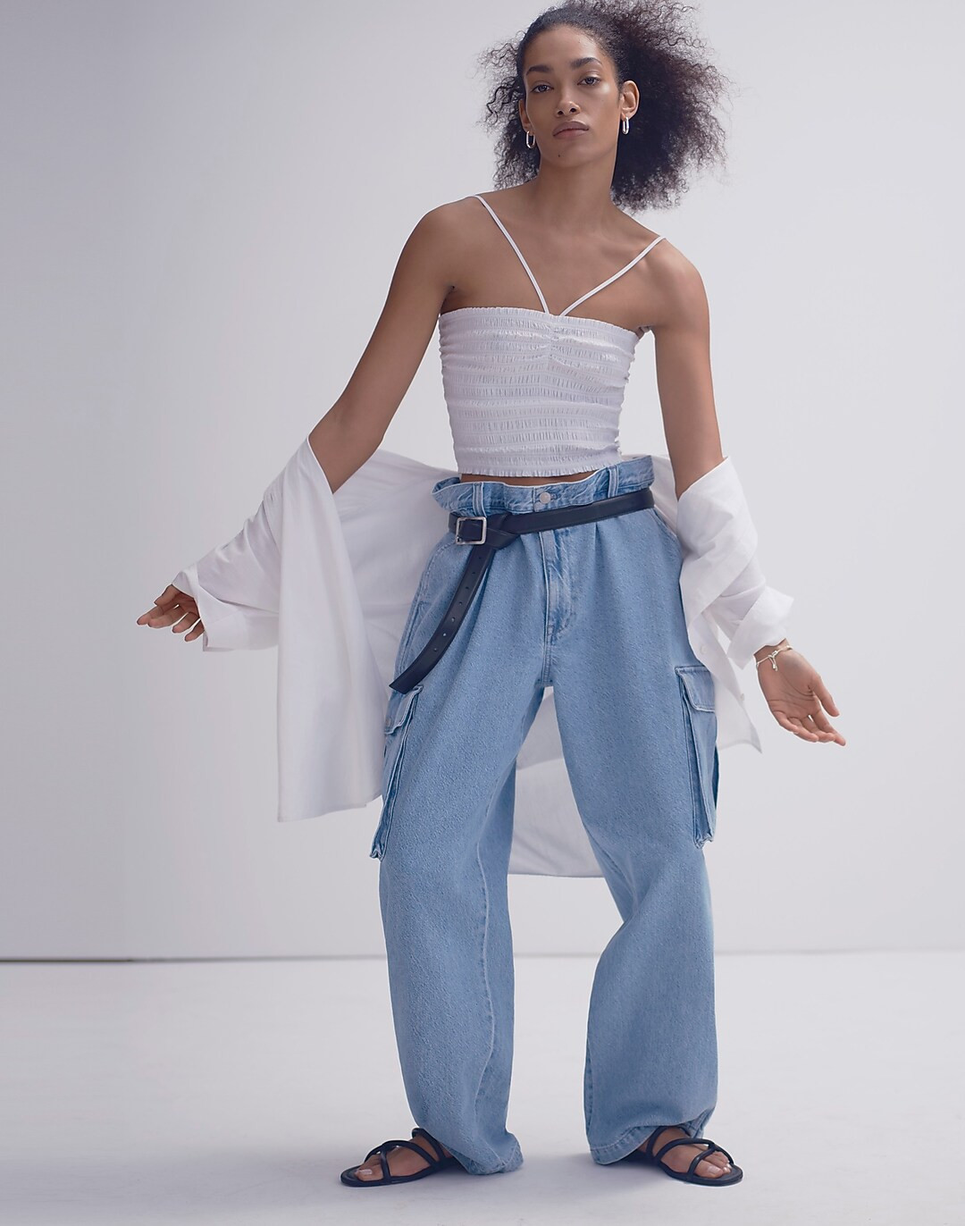 Low-Slung Straight Cargo Jeans in Coleman Wash | Madewell