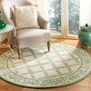 SAFAVIEH Handmade Chelsea Kimber Trellis French Country Wool Rug - 9' x 12' - Ivory/Light Green -... | Bed Bath & Beyond