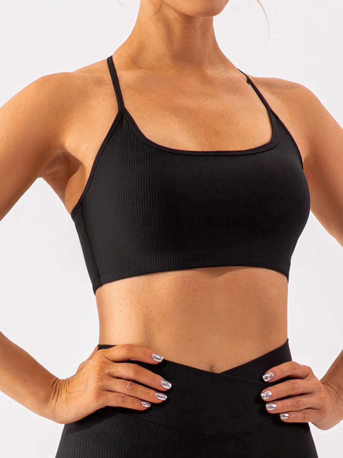 Spaghetti Strap Active Bra Black / S | Casual Chic Boutique