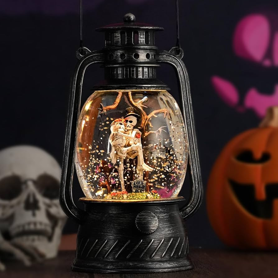 Halloween Snow Globe, Halloween Decorations Indoor Light Up Snow Globe Lantern with Music, 6H Tim... | Amazon (US)