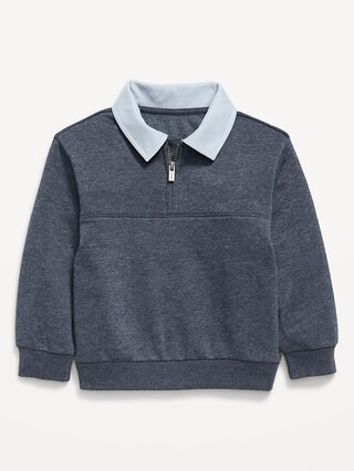 Oversized Unisex Collared Quarter-Zip Sweatshirt for Toddler | Old Navy (US)