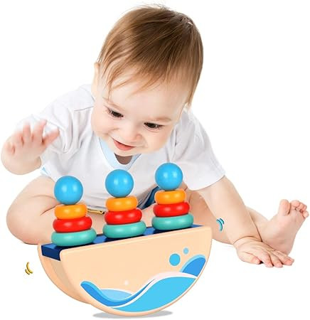 Montessori Toys for 1 Year-Old Boys Girls, JUZBOT Wooden Toys for Toddlers Sorting Toys for Baby ... | Amazon (US)