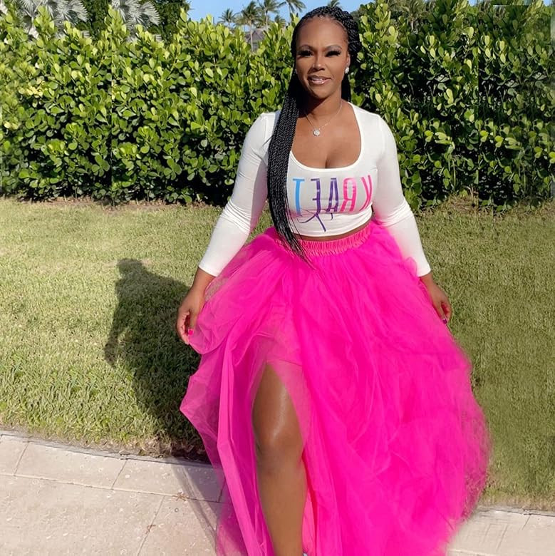 Lisong Women Maxi Tulle Floor Length Layered High Waist Spectial Occasion Skirt | Amazon (US)