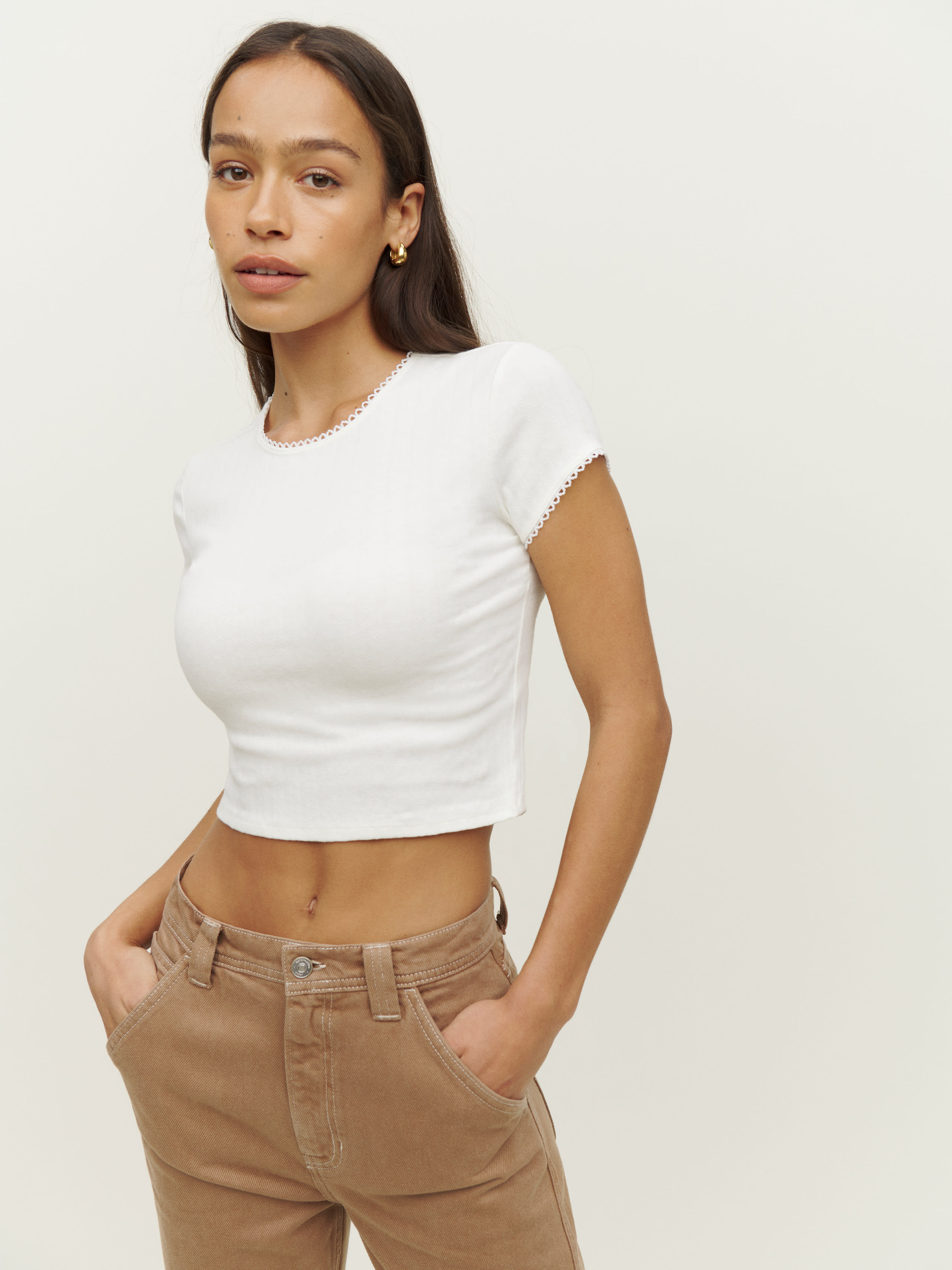 Muse Pointelle Tee | Reformation (Global)
