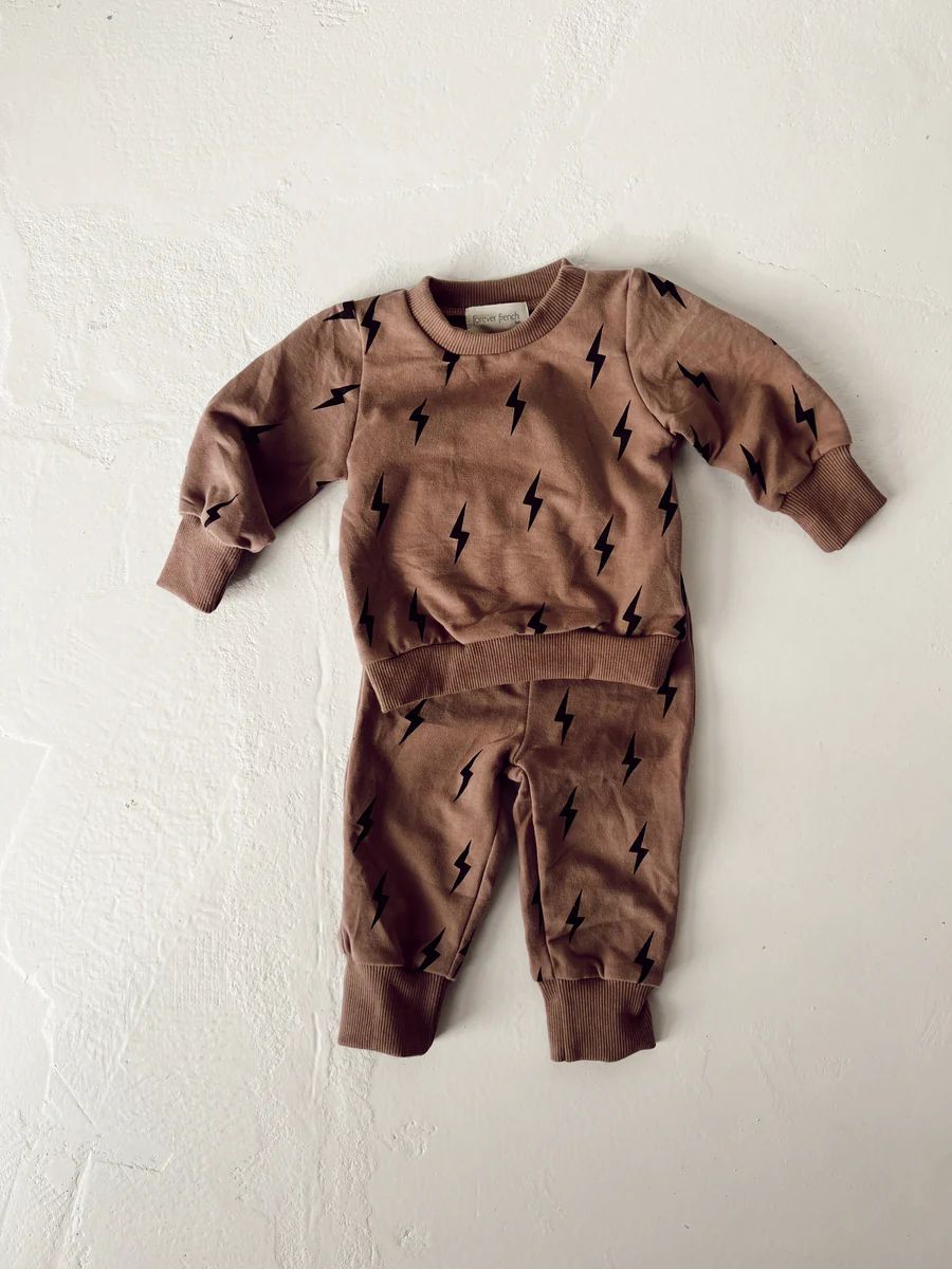 Lightning Bolt| Organic Cotton Two Piece Sweat Suit | Forever French