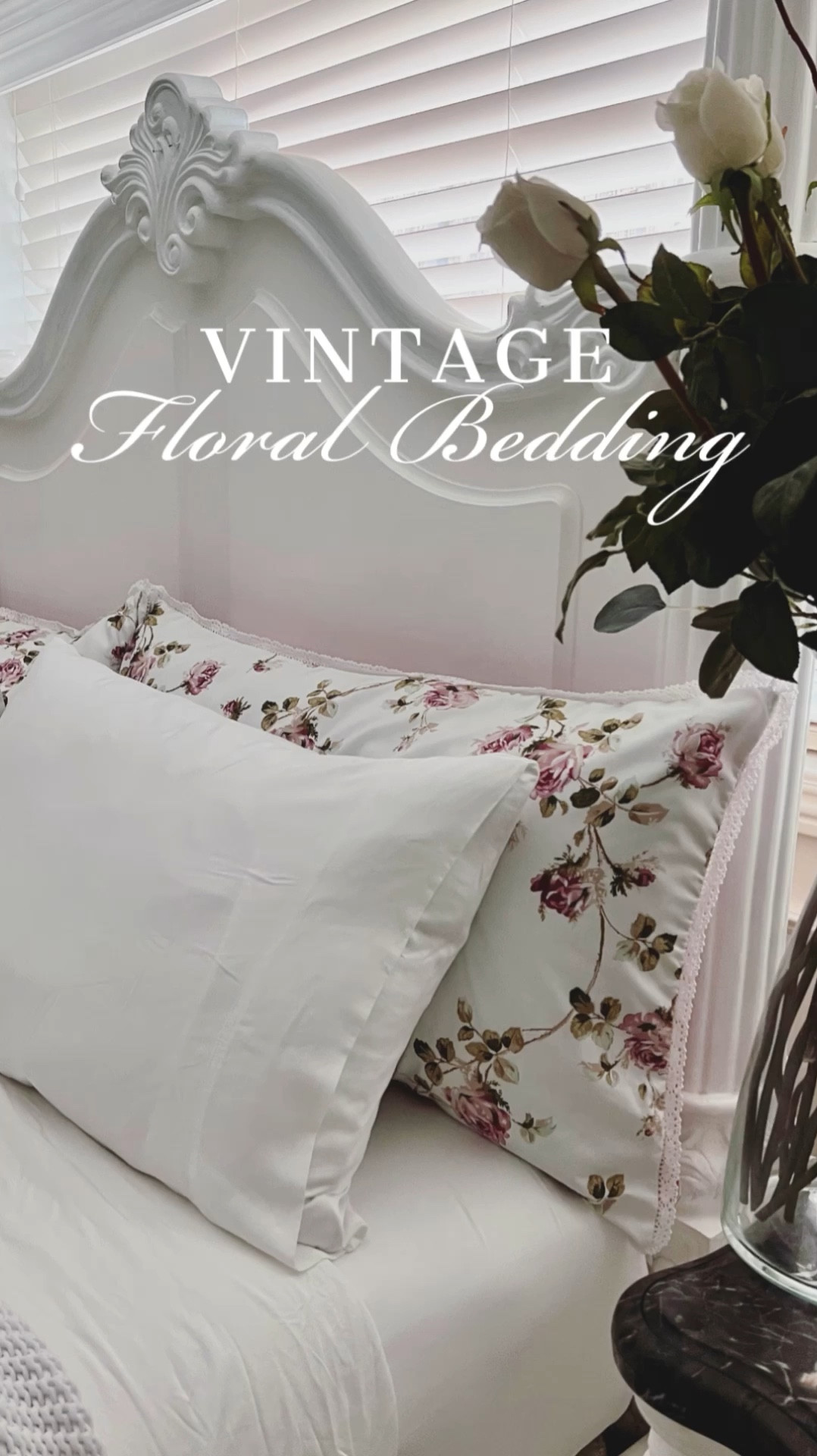 Vintage floral bedding for adults with a Pinterest inspired aesthetic. Royal court bed set and comes in queen size and king sizes. Loving this blush pink roses comforter set with, vintage coquette room decor makeover. Feminine bedroom ideas comforter sets. #vintagefloralbedding #vintagefloralbeddingforadults #farmhousebedding #pinterestinspiredbedding #coquetteroomdecor #royalcourtcomforterset

#LTKFallSale #LTKVideo #LTKHome