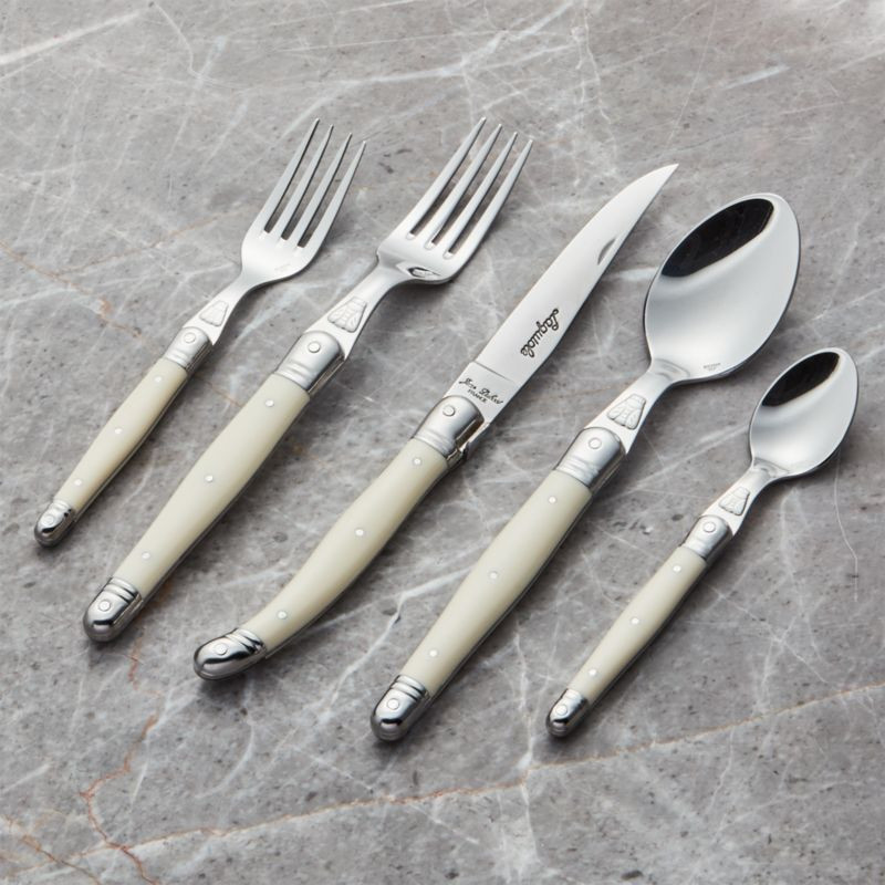 Laguiole Ivory 5-Piece Flatware Place Setting + Reviews | Crate & Barrel | Crate & Barrel
