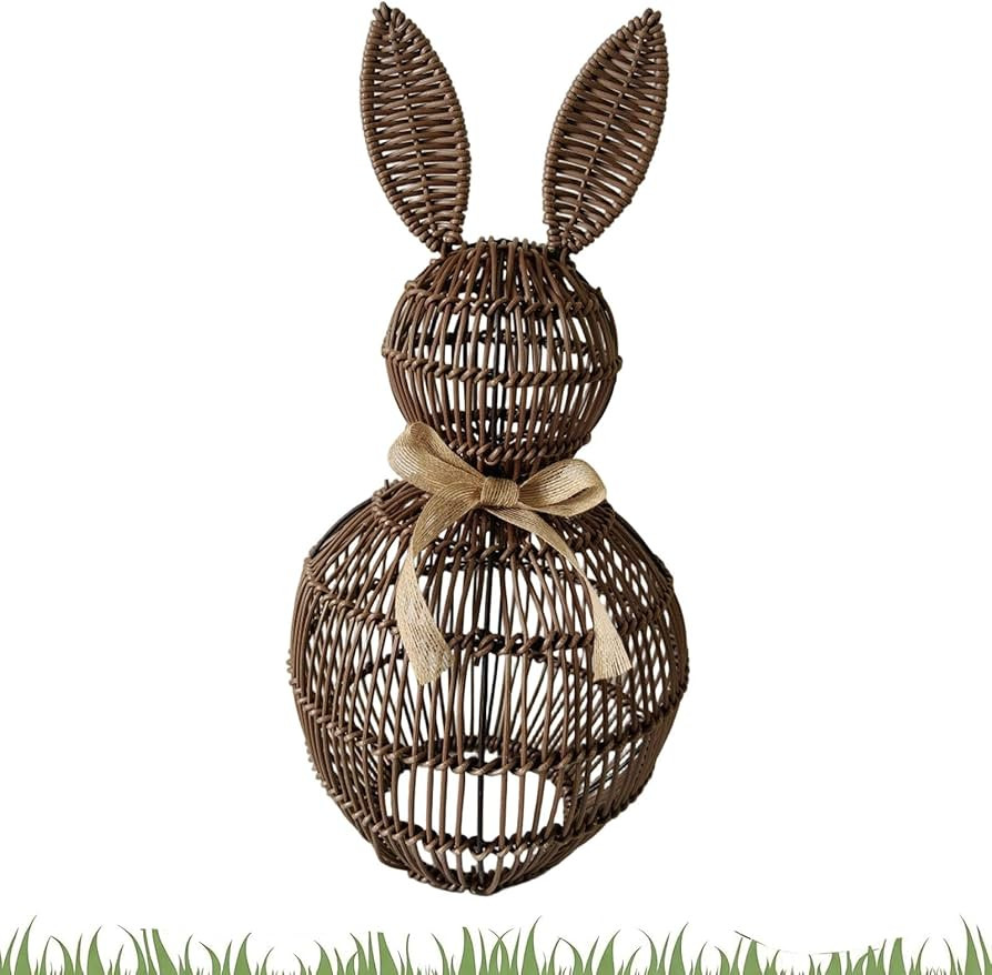 Easter Wicker Bunny Decor,Farmhouse Rattan Rabbit Easter Decorations Spring Bunny Decor for Rusti... | Amazon (CA)