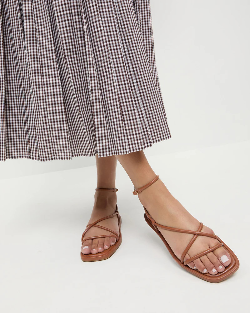 Noor Timber Leather Flat Sandal | Loeffler Randall