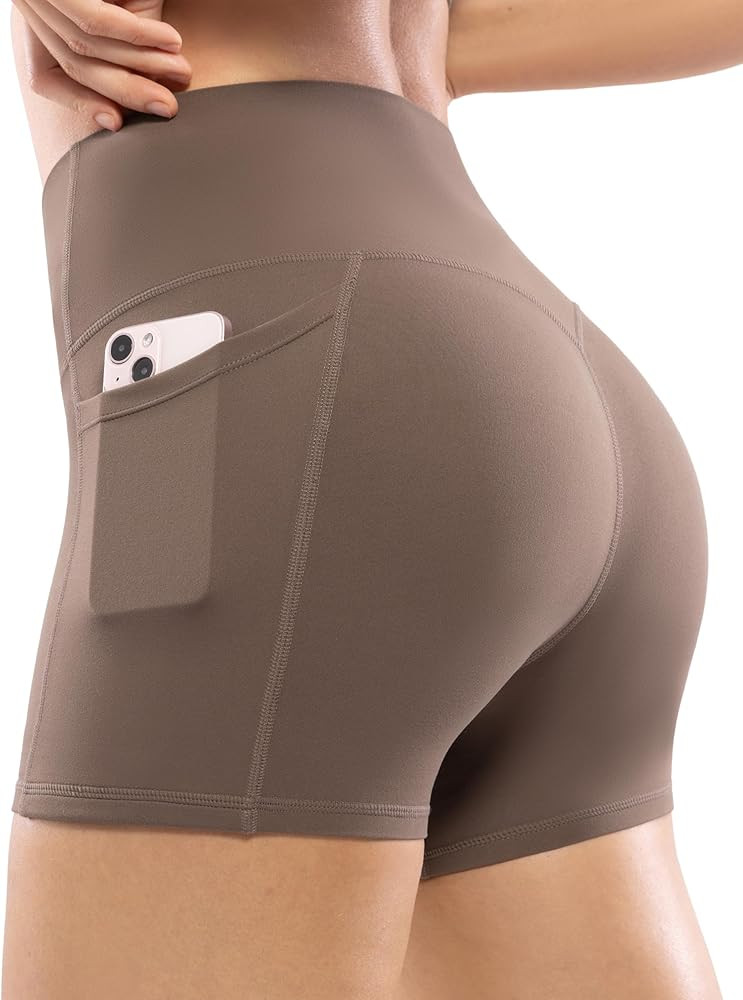 POSHDIVAH Women's Creamluxe Yoga Shorts with Pockets - 2.5"/4"/6"/8"/10" High Waisted Workout Vol... | Amazon (US)