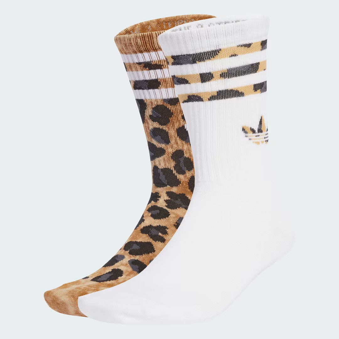 adidas Leopard Crew Socks 2 Pairs Bronze Strata M | adidas (US)