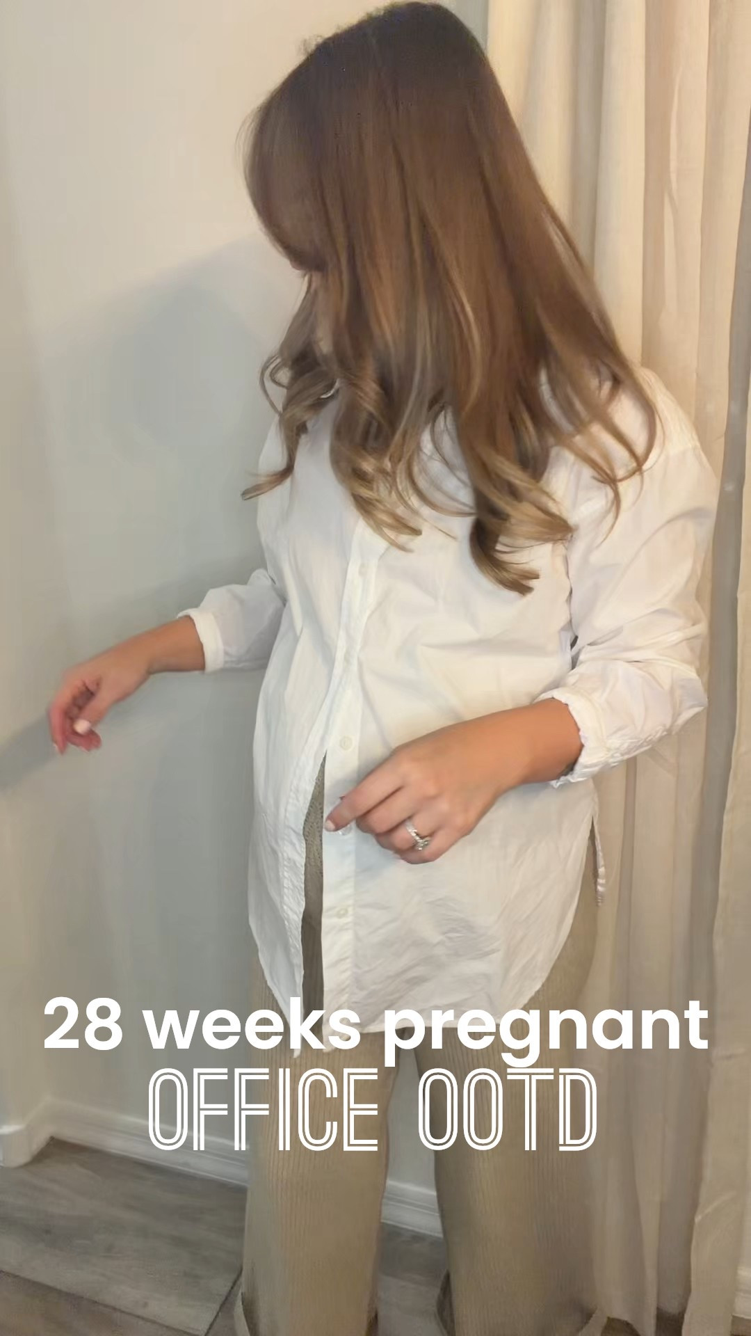 28 weeks pregnant, third trimester - non maternity, bump friendly office/business casual ootd

#LTKBump #LTKdayinmylife #LTKootd