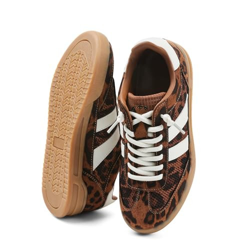 AOSPHIRAYLIAN Women's Fashion Sneakers Trendy Tennis Shoes Casual Slip on Sneaker Women Running Footwear Walking Shoes Leopard | Amazon (US)