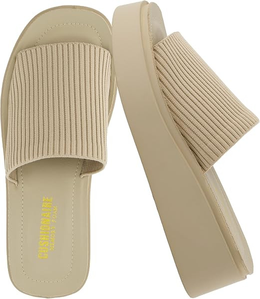 CUSHIONAIRE Pim Wedge Chunky Platform Womens Sandals with Firm Knit Upper & Memory Foam Summer Sa... | Amazon (US)