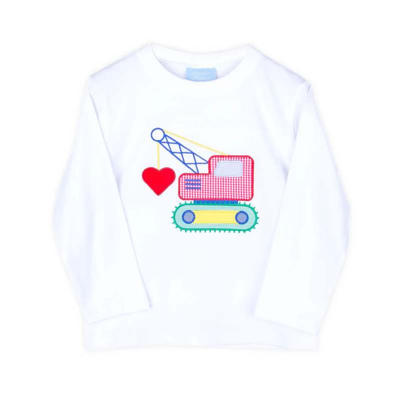 Heart Crane White Long Sleeve Shirt | Classic Whimsy