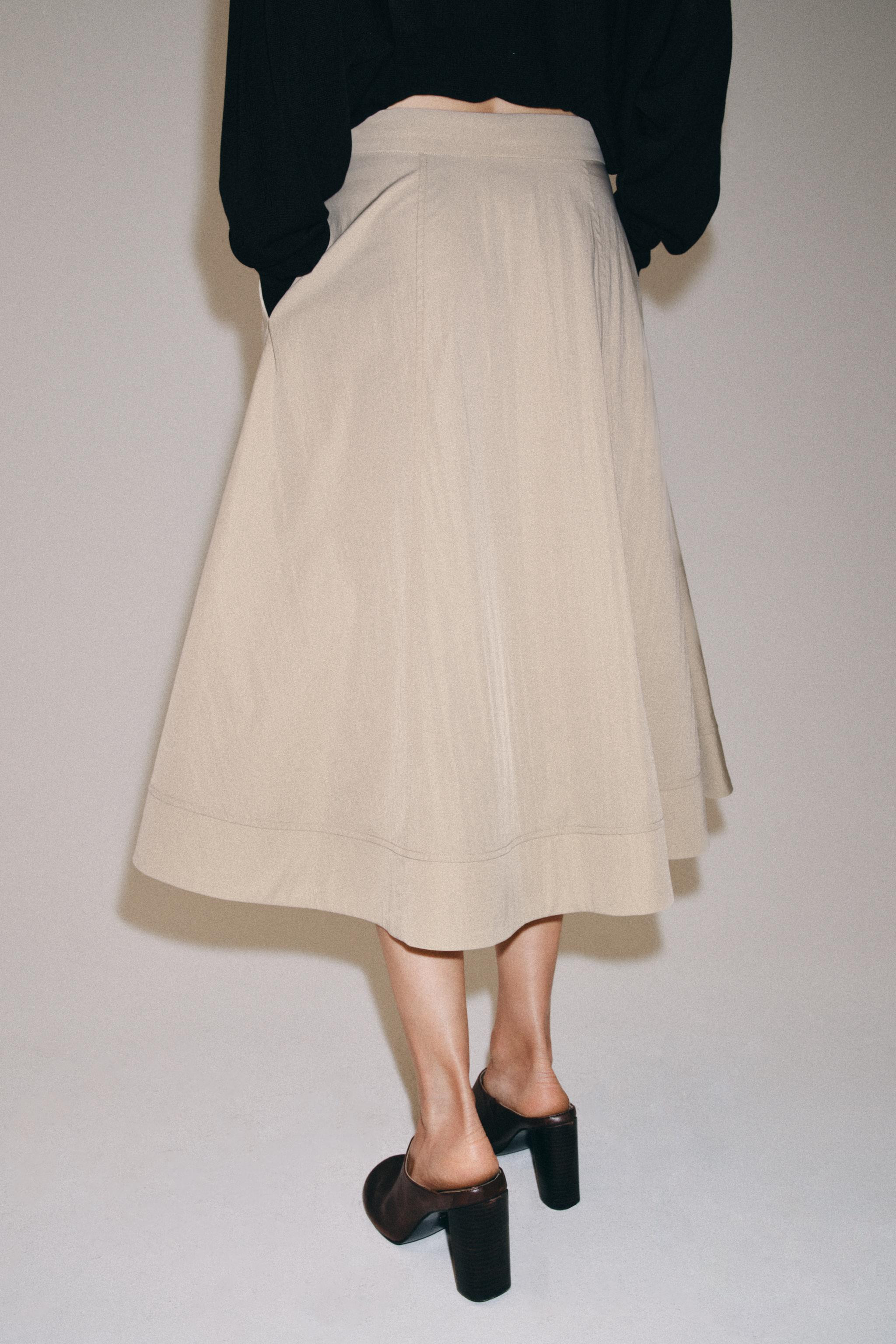 ZW COLLECTION CAPE MIDI SKIRT | Zara FR