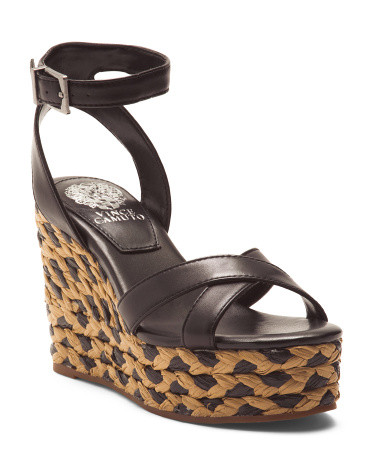 Leather Fettana Platform Wedge Sandals  | Marshalls