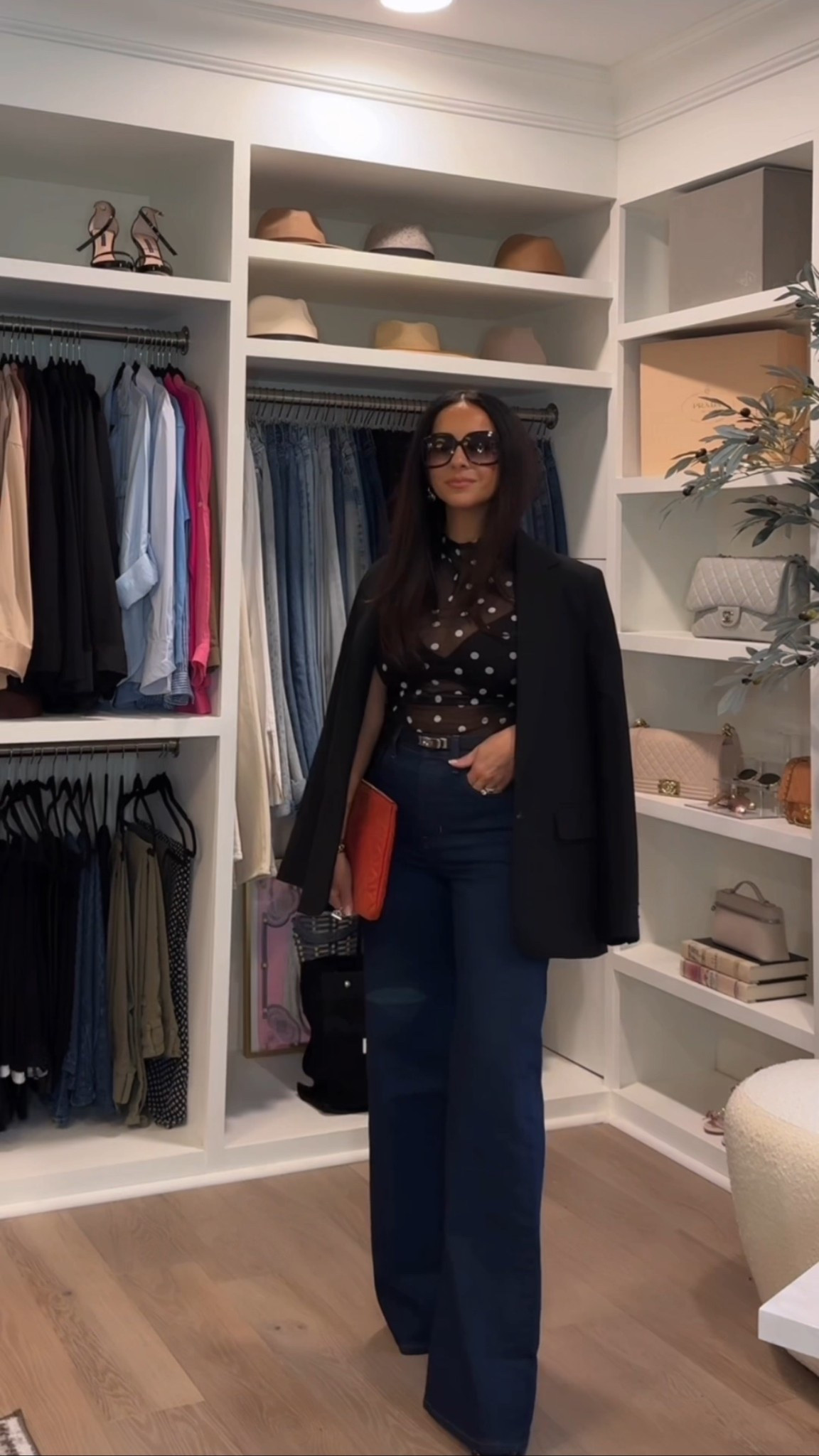 Fall fashion inspo: featuring polka dots + dark wash wide leg jeans 

Top size: xs 
Jean size: 24 regular length 
Blazer size: XXs


Rita salmo | petite fashion | styling ideas 

#LTKPetite #LTKStyleTip #LTKOver40