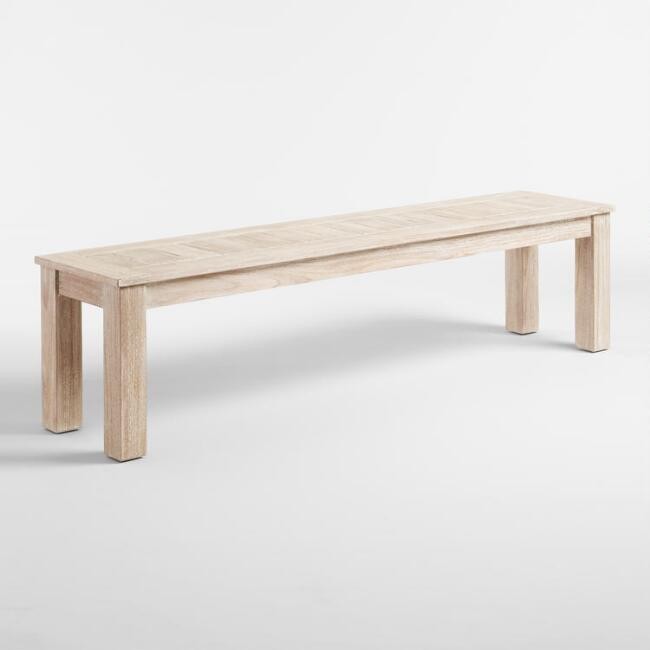 Whitewash Sevilla Outdoor Dining Bench | World Market