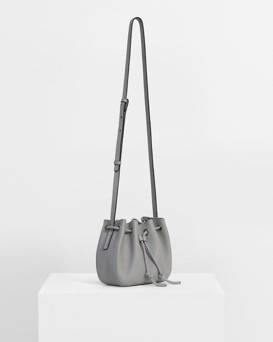 Micro Bucket Bag in Pebbled Leather | Theory