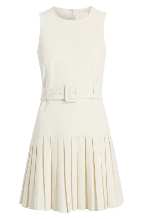 Cinq à Sept Charolette Sleeveless Belted Minidress in Ivory at Nordstrom, Size 4 | Nordstrom