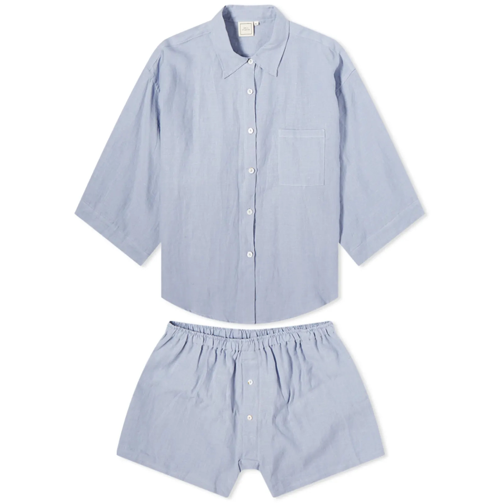 Deiji Studios 03 Linen Pyjama Set Cornflower | END. (UK) | End Clothing (UK & IE)