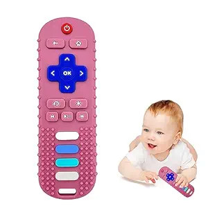 Baby Teething Toys, Food Grade Silicone Teether for Babies 3 6 12 18 Months, TV Remote Shape Todd... | Amazon (US)