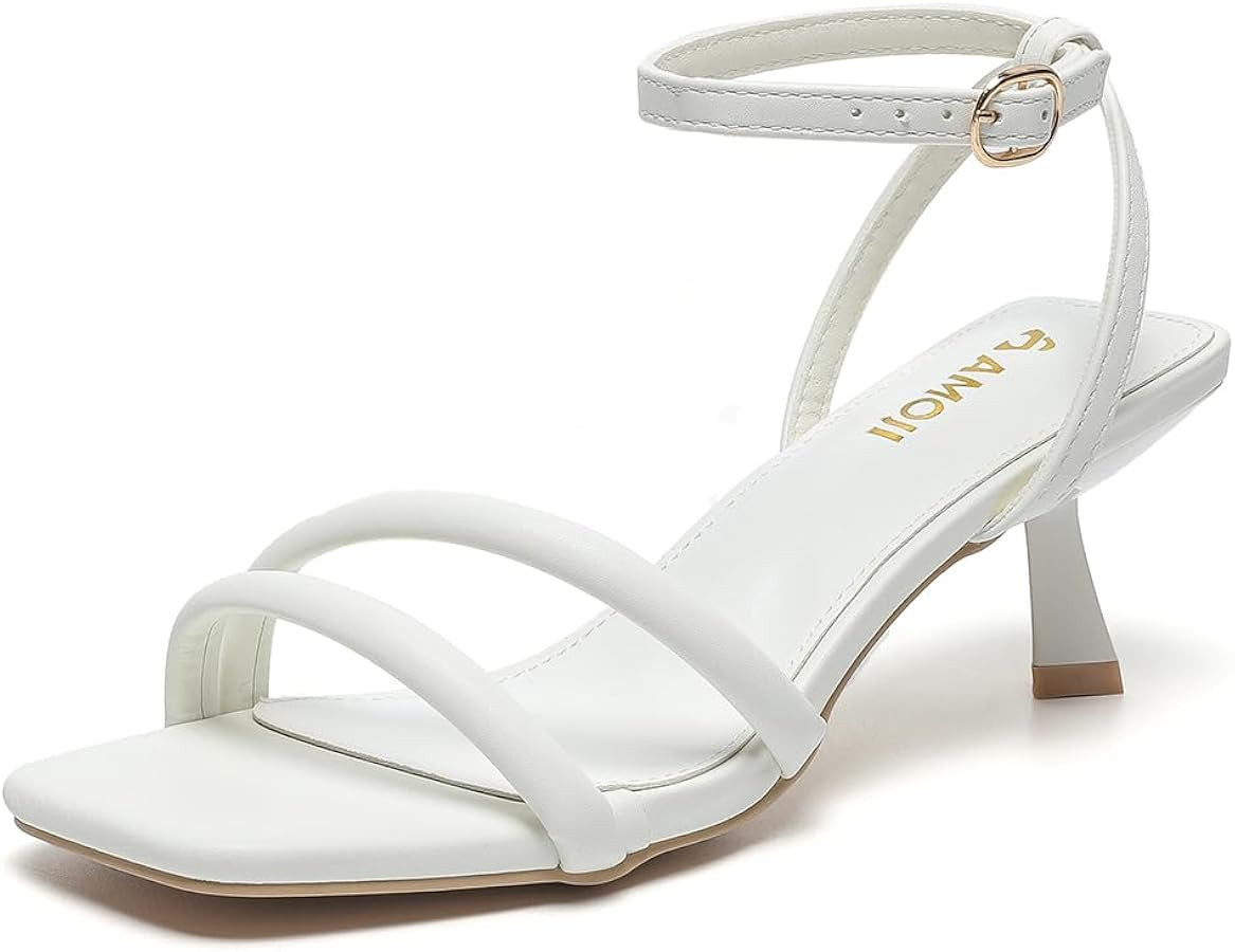 Amoji Women 2.5 Inch Kitten Heels Two Strap Party Wedding Dress Shoes FZ327 | Amazon (CA)