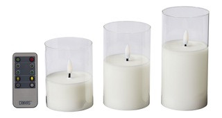 CANVAS Tabletop Christmas Decoration Battery-Operated Clear Glass Flameless LED Candle Set with R... | Canadian Tire