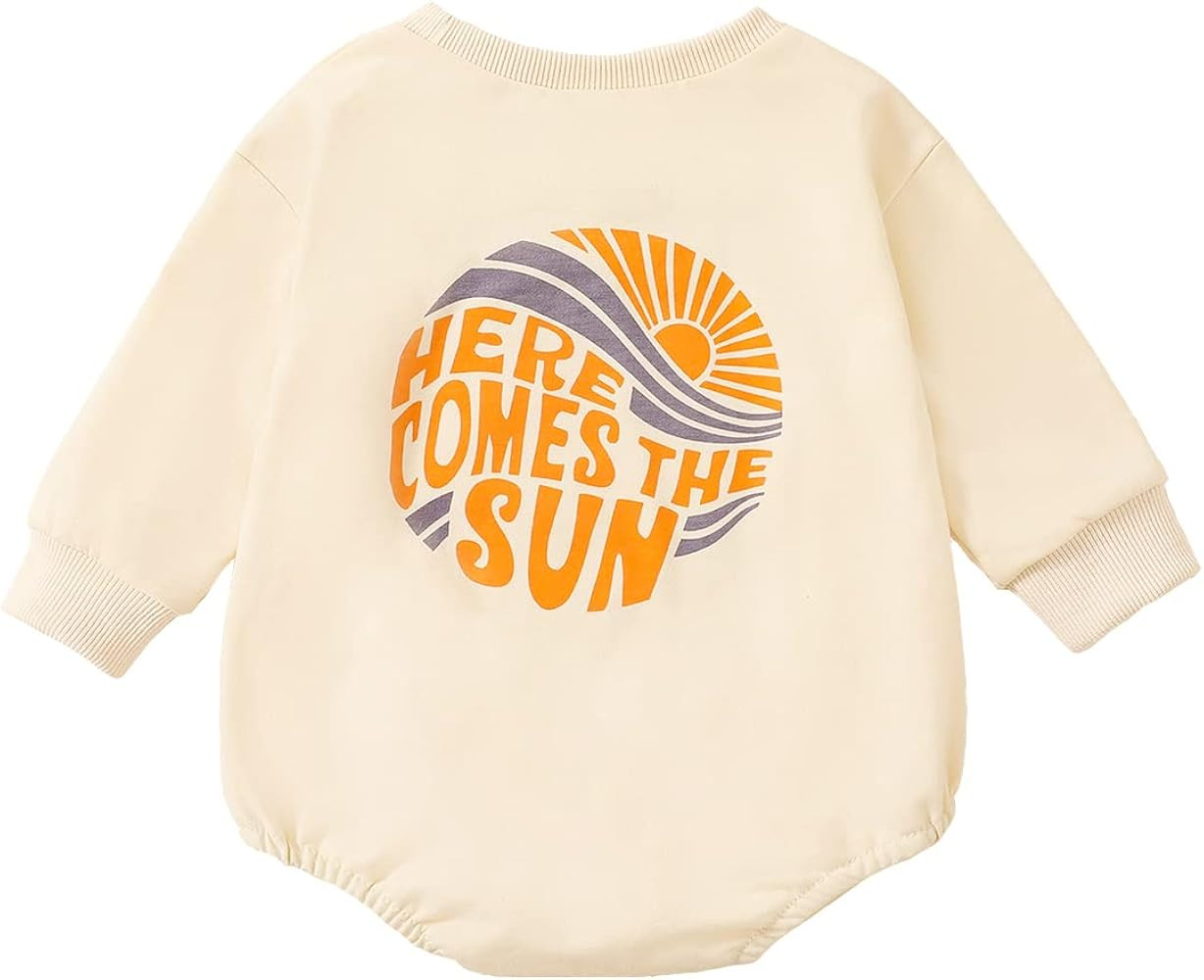 Baby Boy Girl Fall Outfits Crewneck Sweatshirt Bubble Romper Oversized Sweater Onesie Warm Winter... | Amazon (US)